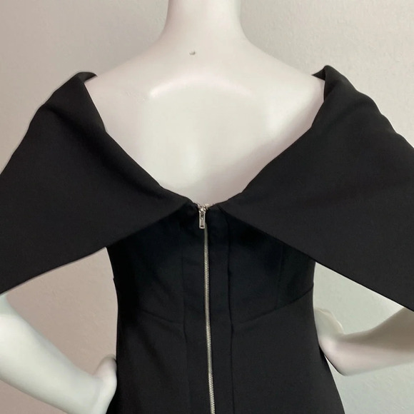 Modern Citizen Black Bateau Neck Cape Midi Dress Size M - Picture 4 of 9